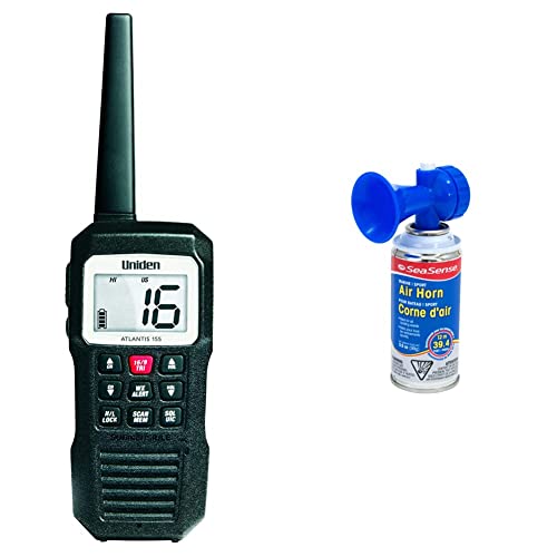Image of Uniden Atlantis 155 Handheld Marine Radio + SeaSense Large Air Horn
