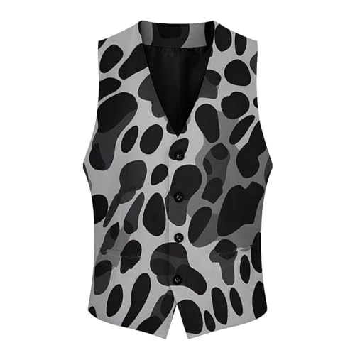 Black Grey Leopard Mens Slim Fit Suit Vest Dress Waistcoat Casual Business Vest4