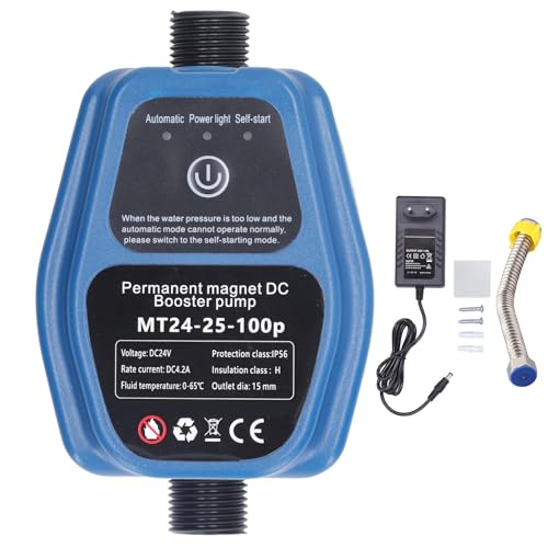 Pompa Booster Pressione Acqua, 100W 24V 25L IP56 Pompa Booster Doccia Automatica con Rilevamento Intelligente 100V 240V per Uso Domestico con Funzionamento Silenzioso (Spina