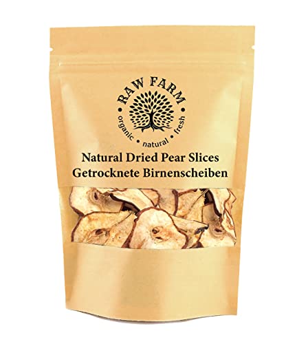 Raw Farm – Rodajas de pera deshidratadas – 500 g – de fruta entera, sin aditivos, sin conservantes, sin azúcar