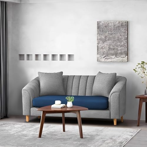 Image of Casaliving Doraldo 2 Seater Sofa Set for Living Room (Blue Grey Colour) Premium Fabric Sofa