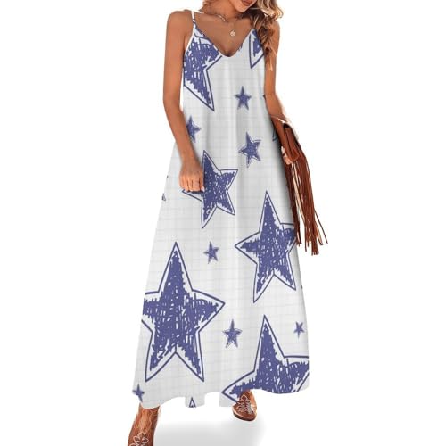 Robe Longue Ete pour Femme Fluide et Ultra Légère Étoile Violette