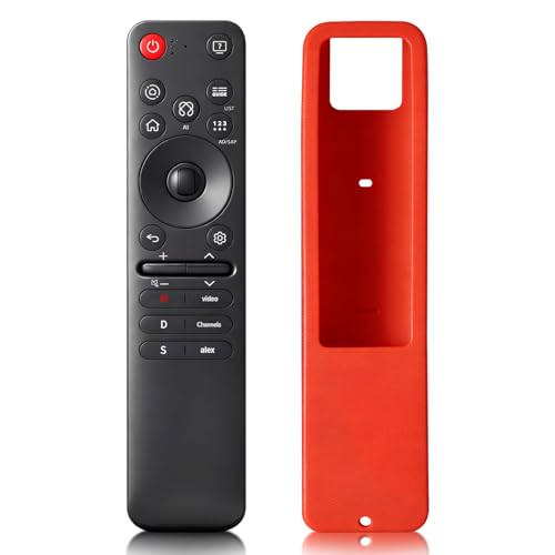 Replacement Magic Remote for LG Smart TV 2025 with Red Silicone Cover – Compatible with LG OLED G5 C5 B5, QNED 92A 85A 80A – AI Voice, Pointer, Scroll, Air Mouse – Quick Pairing & Durable Design