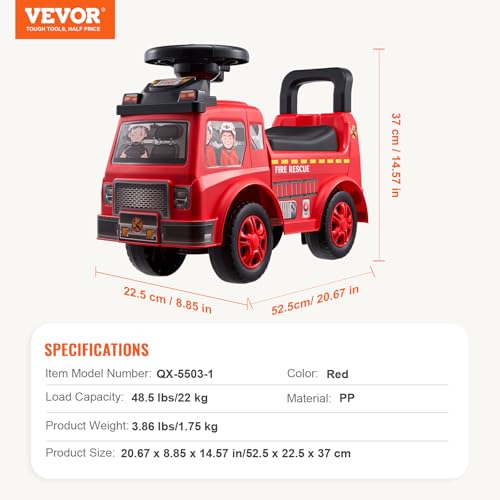 VEVOR Ride On Push Car for Toddlers, Ages 19+ Months, Ride Racer, Sit to Stand Toddler Ride On Toy, Kids Ride On Car with Music Steering, Horn & Under Seat Storage, Ride On Toy for Boys Girls, Red by VEVOR - Image 7