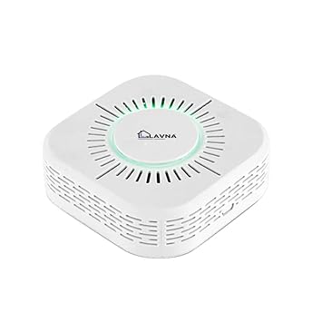 LAVNA Smart Smoke Detector with Alarm, Fire Alarm Battery Operated with 80db Sound and Light Warning | App Controlled | Live Notification on Mobile for Home Office use