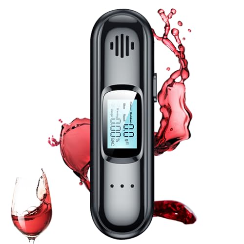 LYPPUL Alcoholimetro, Mini Alcoholimetro Digital Homologado, Sensor Semiconductor Probador de Alcohol con Pantalla LCD, Alcoholímetro con Función de Alarma para Uso Doméstico y Profesional