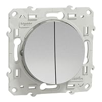 Interrupteur Double Odace Schneider Electric - Va Et Vient 230V Alu