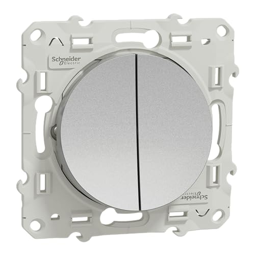 Schneider Electric - Odace, double va-et-vient Alu, à vis, connexion rapide - S530214