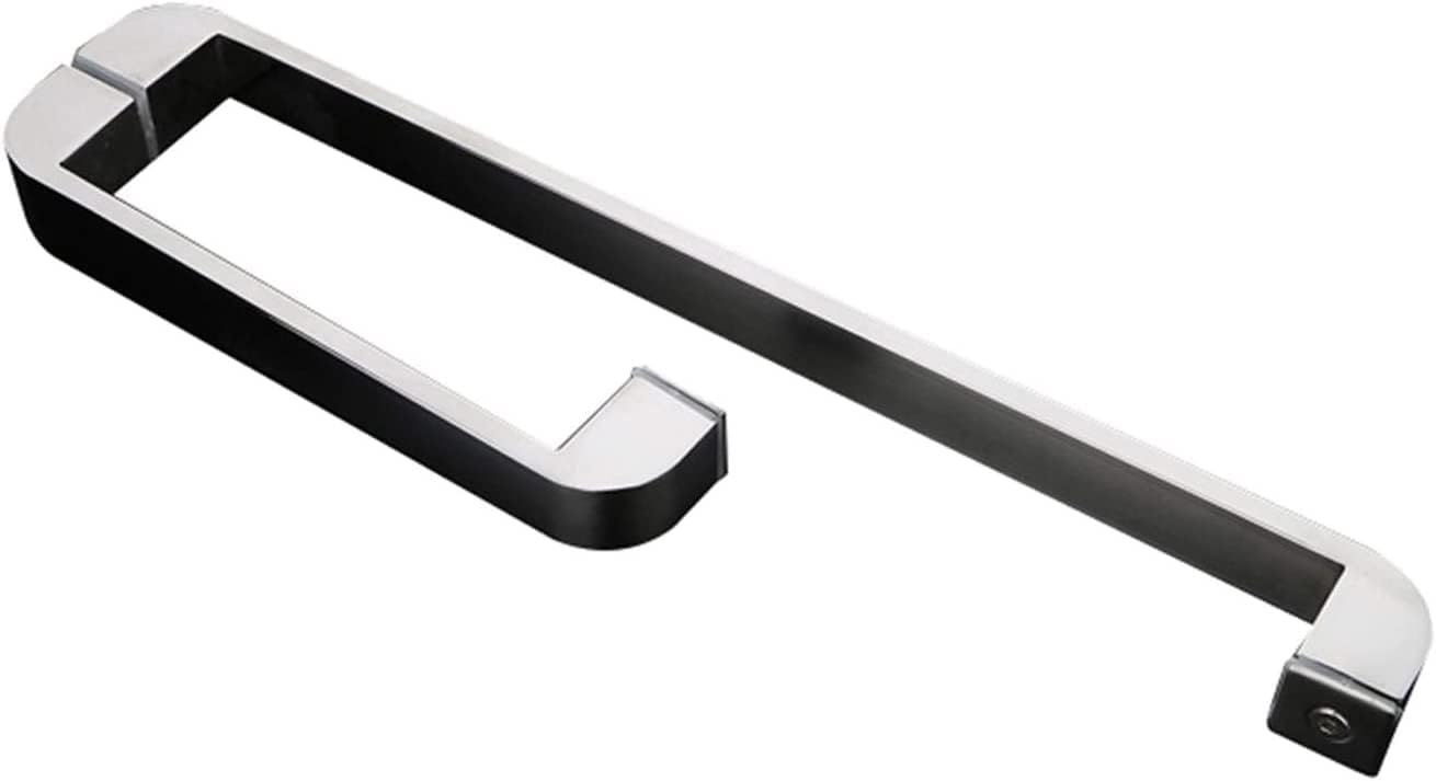 Stainless Steel Shower Door Handle Set - 2 Pack Bathroom Glass Replacement, 304 Durable Grab Bar & Safety Handrail (Sizes: 225mm & 425mm) (185mm+385mm)