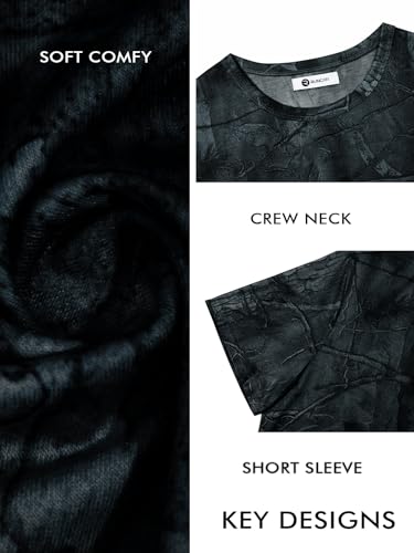 Runcati Mens Short Sleeve Crew Neck T-Shirt Tie Dye Casual Graphic Shirt Hipster Stretchy Tee Tops Black - Image 6