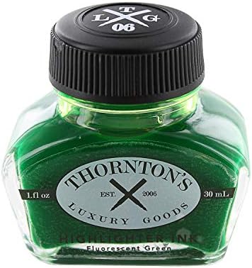 Thornton's Luxury Goods Fountain Pen Ink Bottles 30ml Highlighting Green Suitable For All Brands International Standard Bottled Ink Premium Refill for Calligraphy Pens Smooth Writing