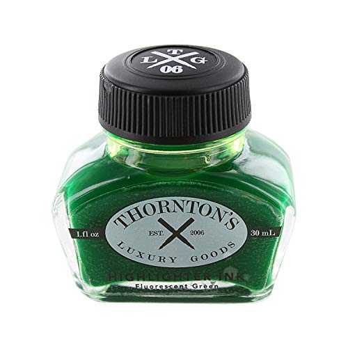 Thornton's Luxury Goods Fountain Pen Ink Bottles 30Ml Highlighting Green Suitable For All Brands International Standard Bottled Ink Premium Refill For Calligraphy Pens Smooth Writing #TOP11