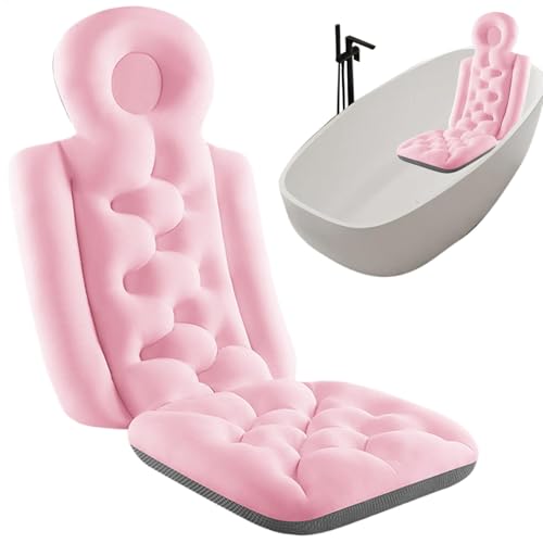 Almohada de baño de cuerpo completo para tina, cojín de cuerpo completo, cojín de baño para bañera, almohadas ergonómicas para reposacabezas, cómodo cojín de bañera de cuerpo completo, almohada de