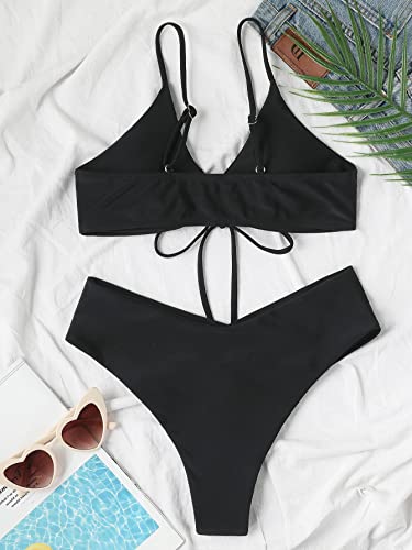 Meetall Women's High Cut String Triangle Bikini Set Swimsuits Sexy Bathing Suits 2 Piece2