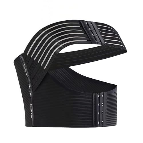 Post-Surgery Breast Band, Dual Front Hook Implant Stabilizer Wrap Black XL