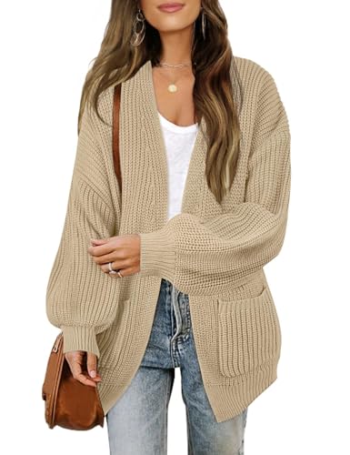 MEROKEETY Women's Chunky Cardigan Sweaters 2025 Lantern Long