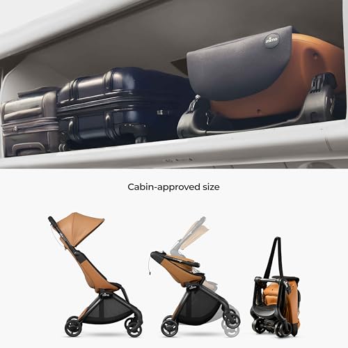 Image of Mima Miro Compact Travel Stroller, Lightweight Cabin Approved Baby Stroller with One-Hand Fold, Magnetic Harness, UPF 50+ Canopy & Reversible Seat Pad
