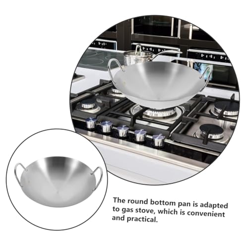 Wok de acero inoxidable para uso doméstico con dos asas miniatura 3