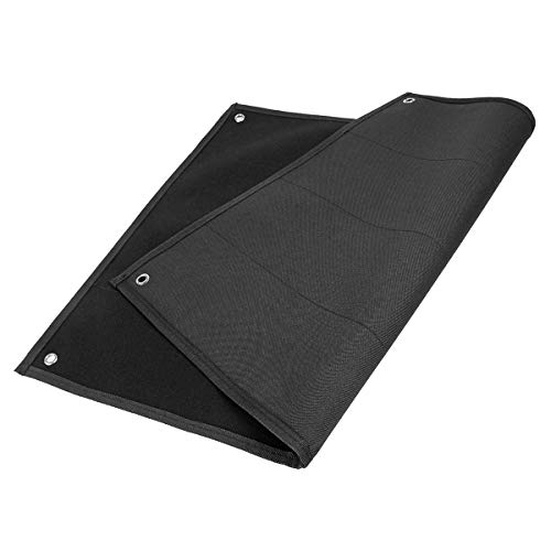 Ironseals Tactical Board Patch Organizer Holder Display With Loop Surface, Steel Ring And Flag Patch(M: 85 X 70Cm/ 33" X 27.5" X 17.7", Black + Flag Patch) #TOP5