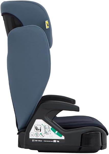 Graco Junior Maxi i-Size R129 rehausseur à dossier haut, env. 3,5-12 ans (100-150 cm), accoudoirs et appui-tête réglables en hauteur, léger, avec porte-boisson, bleu, Navy - 3