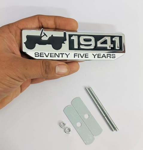Image of Emblems for Car & Bike Metal Lo.go and Grill Me.tal Lo.go, Auto Accessories for Car Emblem 3D Badge Auto Racing Sport Sticker Grand Tourer Decal. (1941 Chrome Black Grill Sticker)