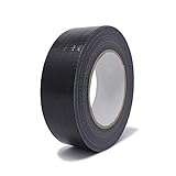 gws Gewebe-Klebeband Premium Qualität | Naturkautschuk-Panzer-Duct-Tape | von Hand reißbar | Steinband | Länge 50m (1 Rolle, schwarz, 38 mm)