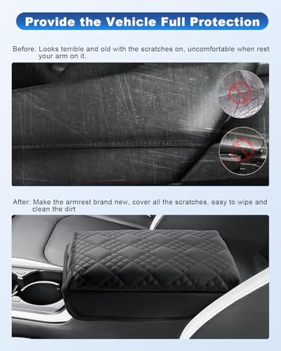 Image of CDEFG for 2026 Kia K4 Center Console Cover, for 2025 2026 Kia K4 Accessories Armrest Cover K4 Middle Console Pad Arm Rest Cushion Leather Cover Thick Pad