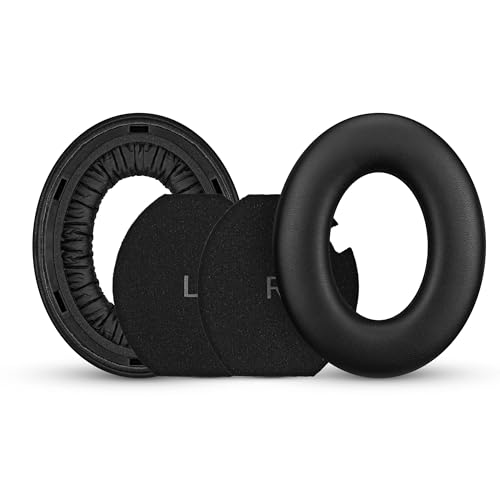 Image of Replacement Earpads for Sennheiser Momentum 4 (IV) Wireless Headphones, Soft PU Leather Cushions, Extra Comfort, Easy & Quick Installation, by Brainwavz (Black)