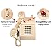HTMengt Retro Traditional Landline Phone Ringing Indicator,Classic 2500 Analog Desk Phone Hearing Aid, Vintage Corded Desk Telephone for Landline Metal Bell, Old School Phone for Home,Beige