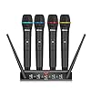 D Debra Audio Pro UHF 4-Channel Wireless Mic System, Handheld Mics, Metal Receiver, Ideal for Karaoke, Church, Parties (4 Handheld B) #3