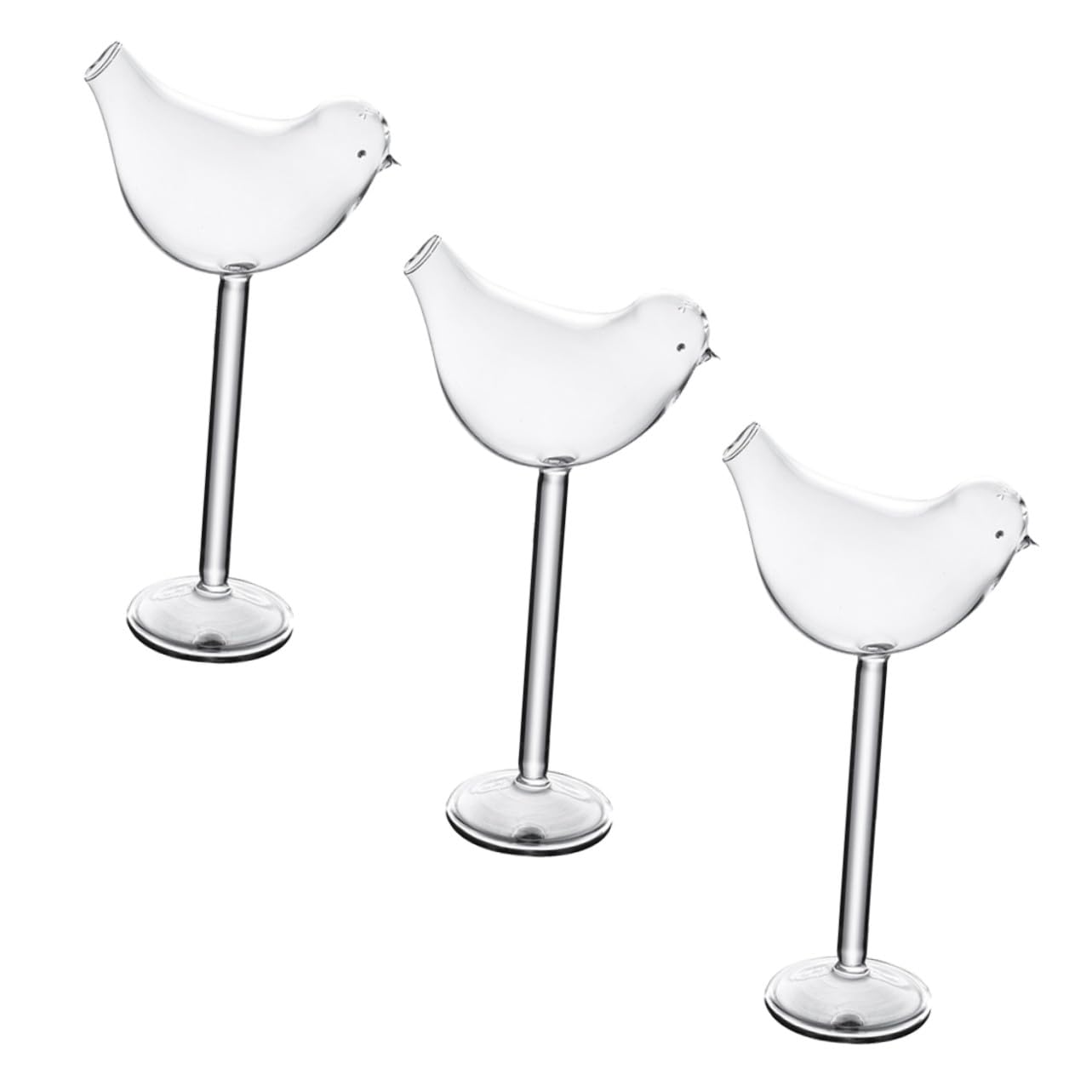 Verres à vin d'oiseau transparents pour dégustation de vin blanc
