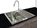 Produktbild 1x Spülbecken Einbauspüle Unterbau Edelstahl 304 eckig 1 Becken Ablage handgefertigt Spüle 65 x 50 cm