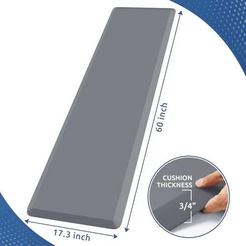 Image of 0.8 inch Thick Kitchen Mat Cushioned Anti Fatigue Rug Comfort Floor Mats | Water-Resistant, Non-Slip, Easy to Clean Comfort Floor Mat for Kitchen, Sink & Office, Multiple Colors & Sizes, 17.3 inchx60 inch