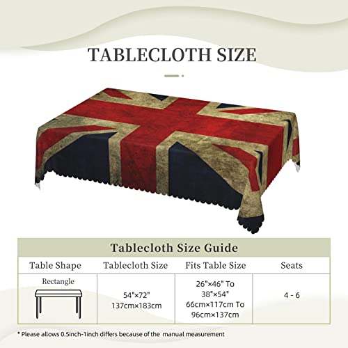 Nappe carrée en dentelle Union Jack 137x183cm lavable en polyester durable