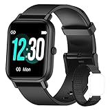 Blackview Smartwatch R3 Herren Damen Fitnessuhr,1,3 Zoll Smart Watch, Armbanduhr mit Pulsmesser Schlafmonitor Musiksteuerung SpO2,Schrittzähler Uhr Sportuhr, Aktivitätstracker für Android iOS,Schwarz