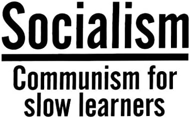 Socialism Communism for Slow Learners White Vinyl Decal Bumper Sticker image 2