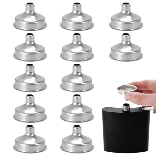 12Pcs Stainless Steel Mini Funnel Quick & Spill-Free for Essential