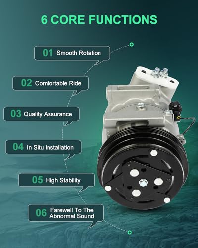 Image of SCITOO AC Compressor fit for INFINITI for QX4 3.5L 2001-2003 | Fast Cooling, Ultra Low Noise (≤72 dB)Air Conditioner Compressor with Clutch, Easy Installation, 926004W000 926004W00A