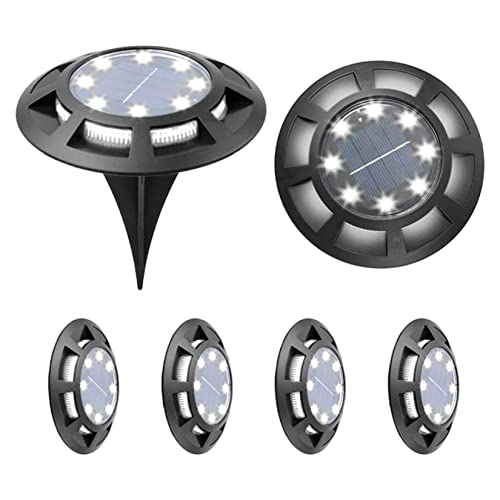 Racsoh Upgraded Solar Lights For Outside - 16 Led In 1 Solar Lights (8 Main Lights 8 Side Lights) Outdoor Solar Powered Waterproof Bright In-Ground Light For Walk Courtyard Street (White) #TOP6