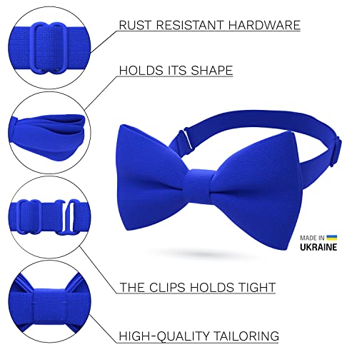 Image of Bow Tie House Mens Bowties Pre-tied Shape Clip on Bowtie Solid Men Formal Wear for kids, baby boys, toddler any age bow ties