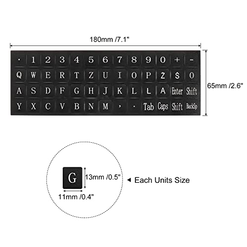 Pegatinas para teclado PC fondo negro con letras blancas miniatura 2