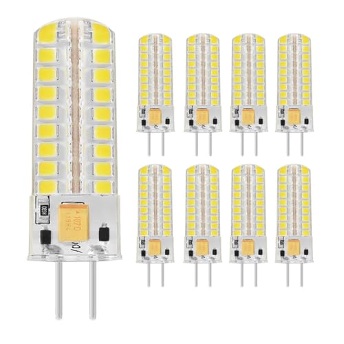 JZLBBC AC/DC12V 7W GY6.35 Bombillas LED T4 JC 2 Bombilla LED G6.35 Bi-Pin Base para Lámpara de Araña de Paisaje Debajo del Gabinete Luces de Techo 10PC WarmWhite