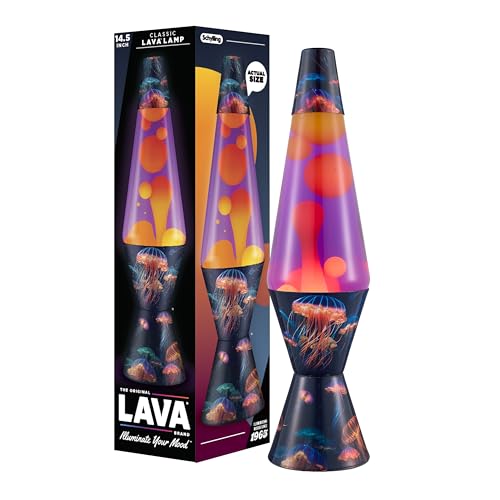 Image of Lava The Original Lamp - 14.5 inch Luminous Jelly Fish - Classic Liquid Motion Lamp - Yellow Wax and Purple Liquid - Item #2424 (Amazon Exclusive)