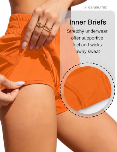 Image of BMJL Women's Athletic Shorts Running Workout Shorts Gym High Waisted Summer Short with Waistband Pocket