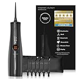 Tristan Auron Munddusche – 6 Ersatzdüsen und Reisetasche, 5 Modi, 8 Druckstufen inkl. Shoot Modus, 300ml Tank, LCD Display, USB-C Schnellladung, IPX7 - ProJet Water Flosser