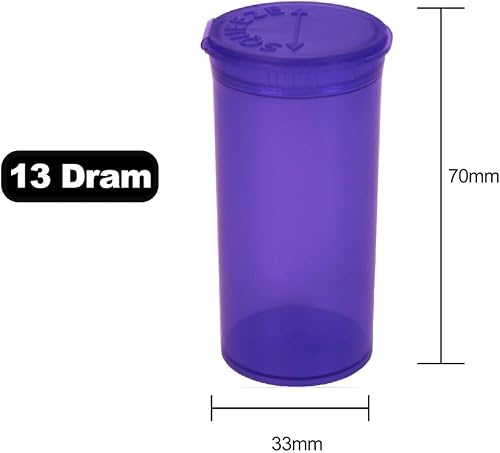 Miniatura 2 de Botellas de píldoras vacías herméticas multiusos con tapas con bisagras, organizador de botellas de plástico de 13 Dram para suplementos, vitaminas