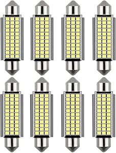 NAVESO LED Innenbeleuchtung Birne, 8 Stück 41MM Led Innenraumbeleuchtung Birne, 12V Ersatz Beleuchtung Innenraum, Einfach zu Verwenden, Kaltweiss