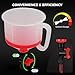 22-Piece No-Spill Coolant Filling Funnel Kit and Siphon Hose Pump, Radiator Coolant Filling Spill-Proof Funnel Kit with Adapters, Extensions, PVC Hose, Engine Oil Funnels, Towel for Universal Vehicle