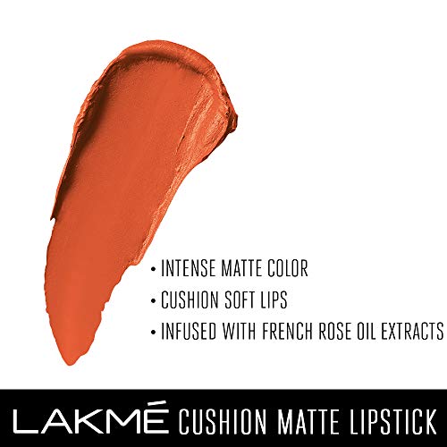 Image of Lakme Cushion Matte Lipstick, Orange Blossom, 4.5 g