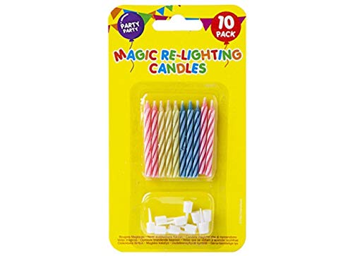 Lot de 10 bougies magiques pour gâteau d'anniversaire avec supports